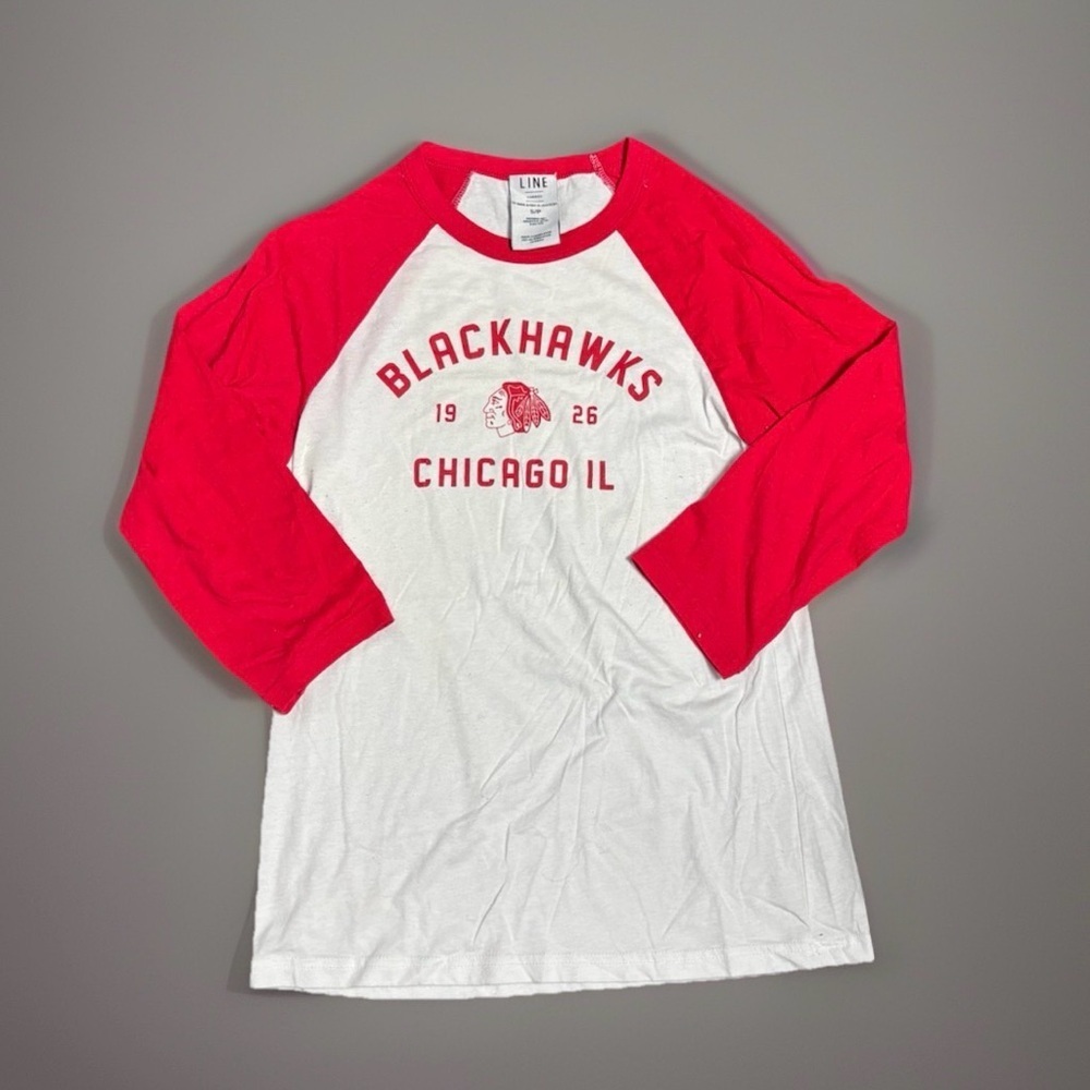 Line Change x Blackhawks Baseball Tee Tshirt size small women’s by Angela Price*